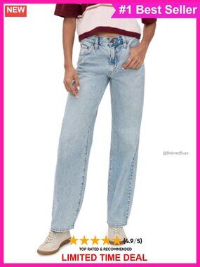 Levi's Baggy Dad Jeans Mid Rise Straight Leg Loose Fit Denim